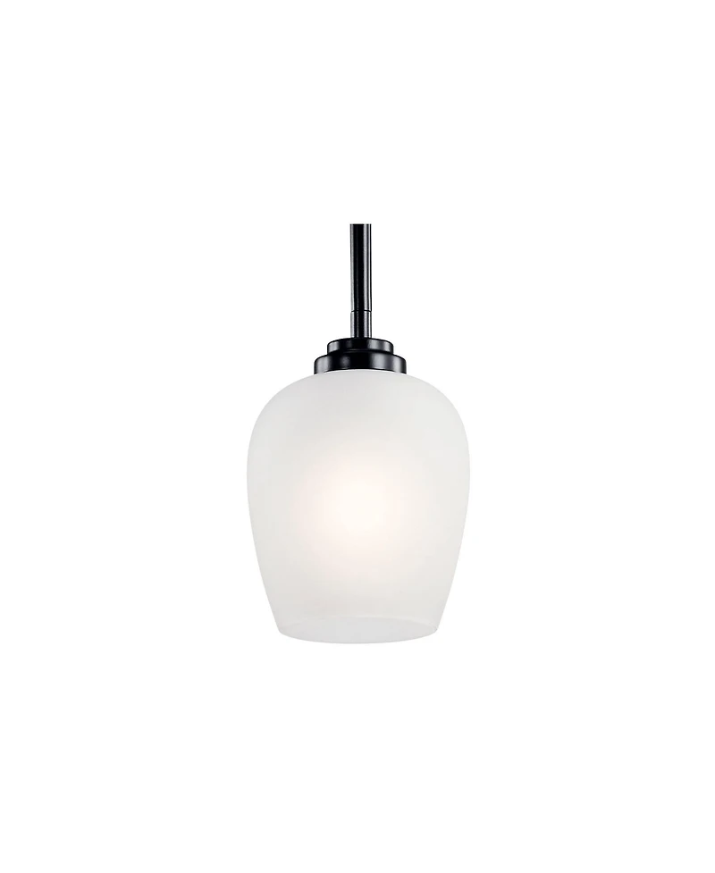 Kichler Valserrano 5" Wide Black Finish White Glass Mini Pendant