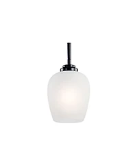 Kichler Valserrano 5" Wide Black Finish White Glass Mini Pendant