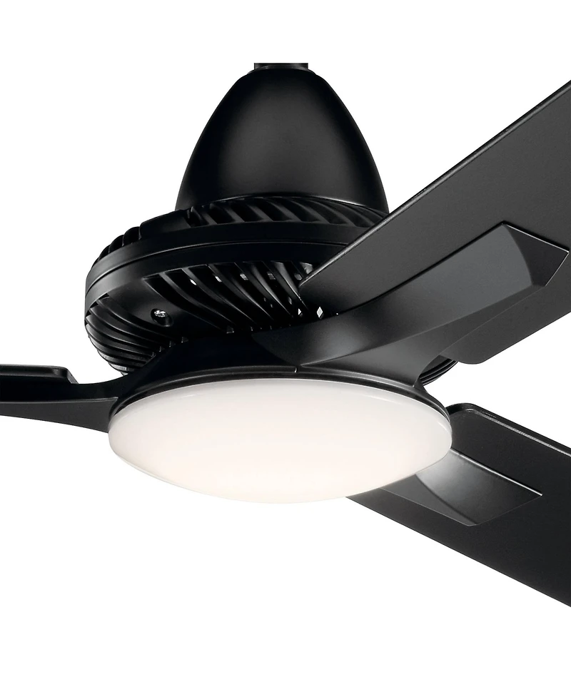 52" Kichler Kosmus Satin Black Led Ceiling Fan with Remote