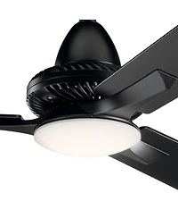 52" Kichler Kosmus Satin Black Led Ceiling Fan with Remote