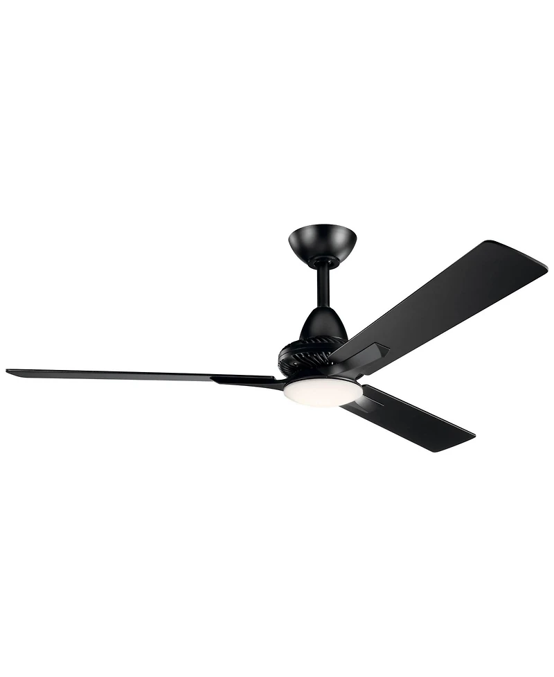 52" Kichler Kosmus Satin Black Led Ceiling Fan with Remote