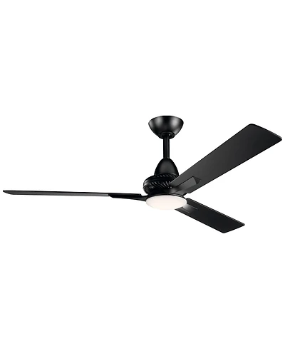 52" Kichler Kosmus Satin Black Led Ceiling Fan with Remote