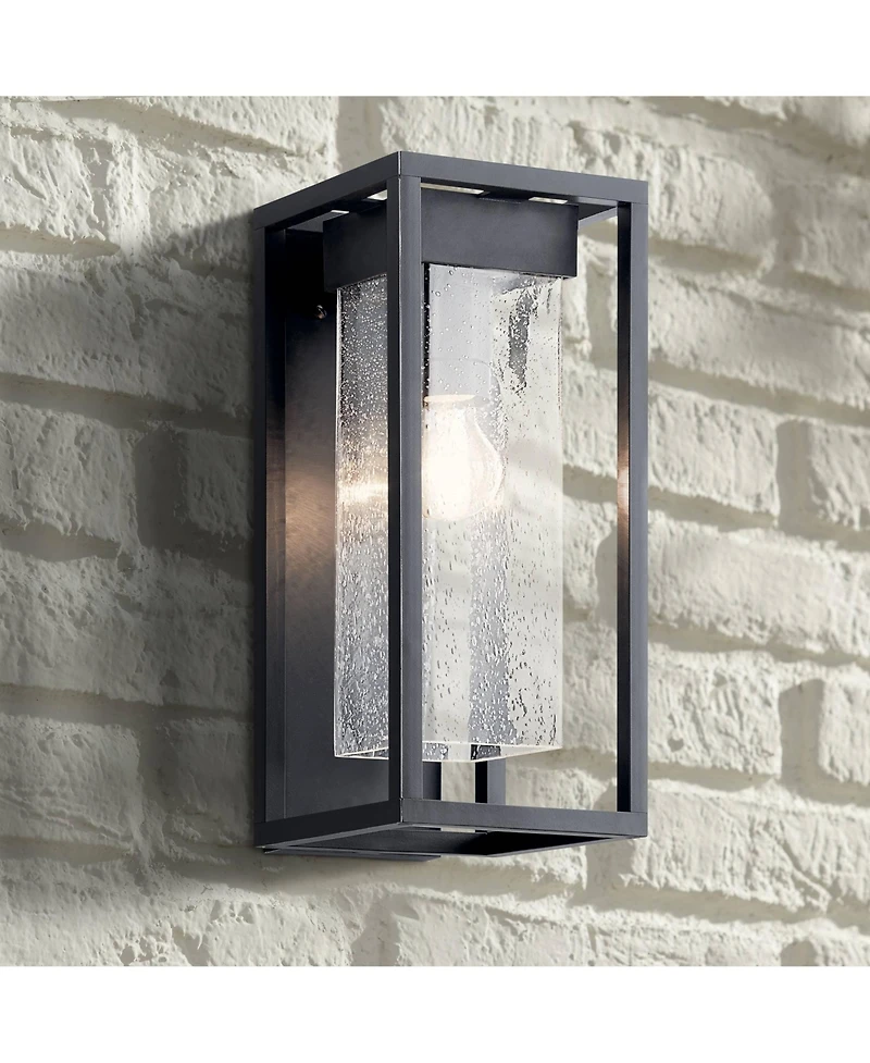 Kichler Mercer 16" High Black Silver Outdoor Wall Light