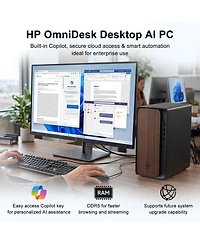 Hp OmniDesk Tower Desktop, Intel Core Ultra 5 225, Intel Graphics, 32GB DDR5, 2TB Ssd, Wi-Fi 6, Win11 Home, Black
