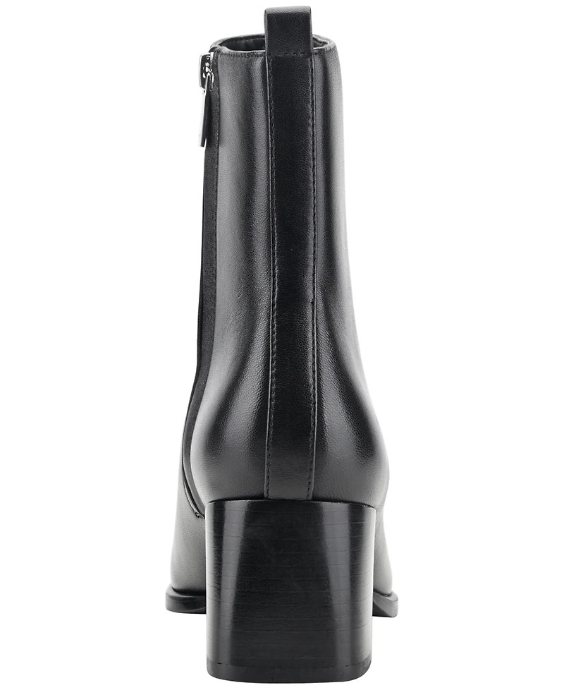 Marc Fisher Ltd Women's Milley Leather Block Heel Dress Booties