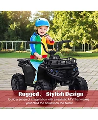 12V Kids Electric Ride On Atv Quad Car, 4 Wheeler Toy Vehicle with Anti Slip Treaded Wheels, Safe Ride On Toy for Boys Girls, Birthday Holiday Gift