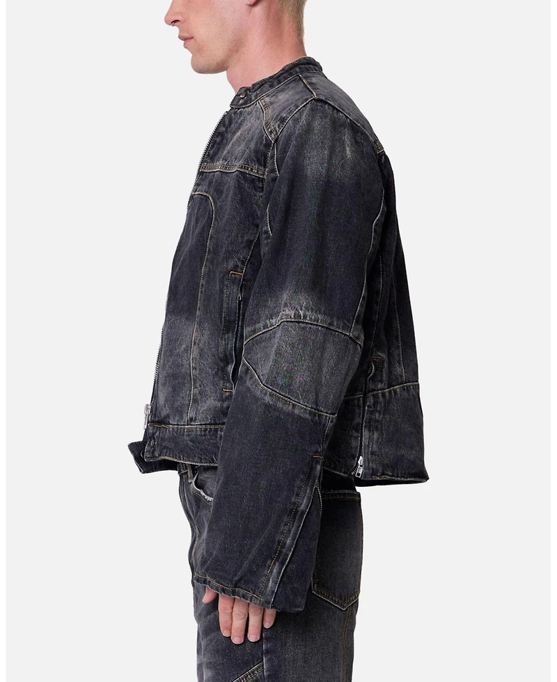 mnml Men's Panelled Moto Denim Jacket