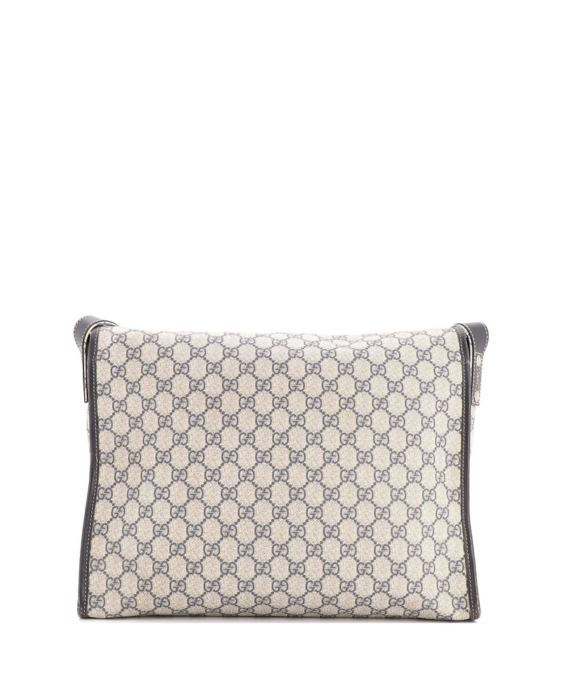 Pre-Owned Gucci Large Web Loop Messenger Gg Coated Canvas