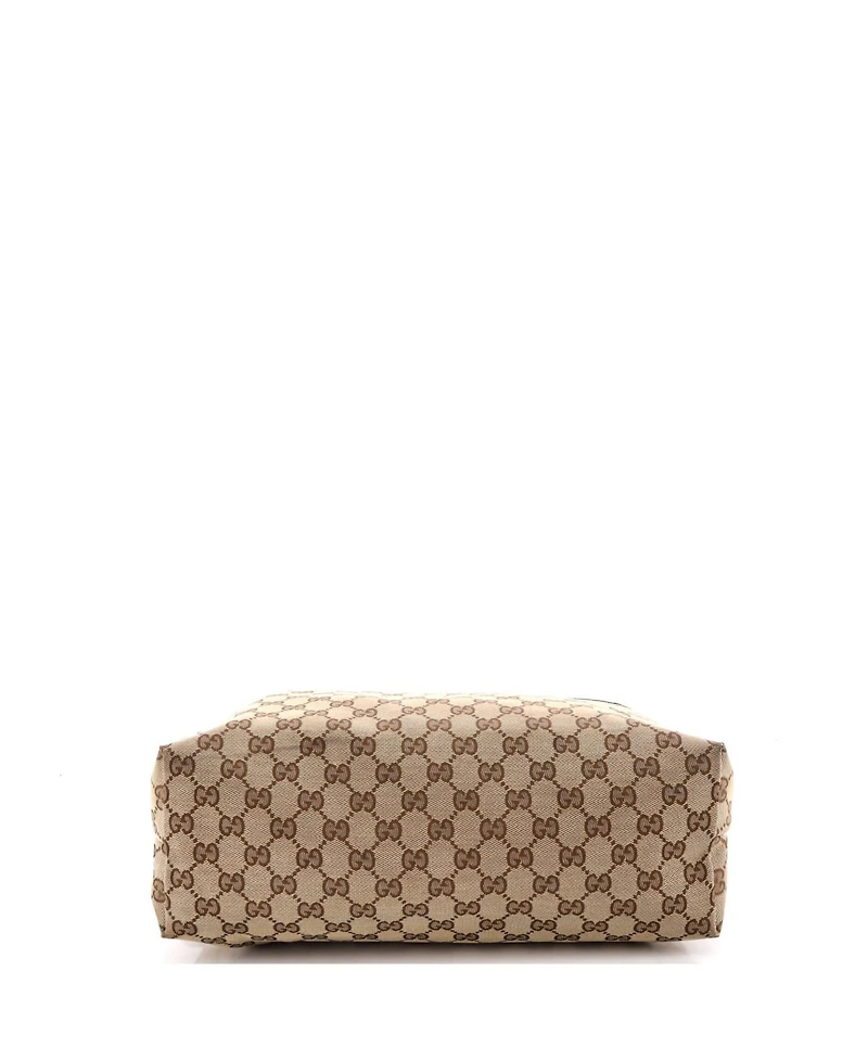 Pre-Owned Gucci Medium Web Strap Zip Messenger Bag Gg Canvas
