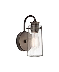 Kichler Braelyn 9 1/2" High Seeded Glass and Olde Bronze Wall Sconce
