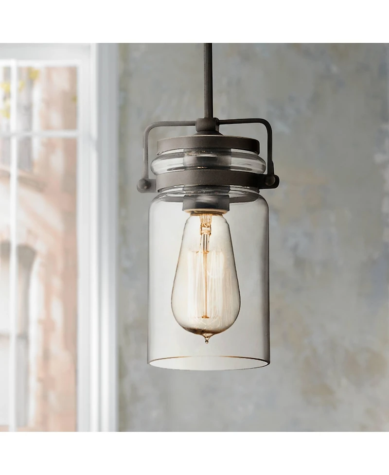 Kichler Brinley 4 3/4" Wide Clear Glass Olde Bronze Mini Pendant