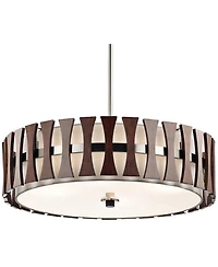Kichler Cirus 24" Wide Auburn Wood Convertible Pendant Light