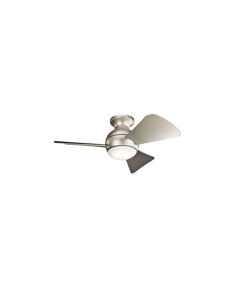 34" Kichler Sola Satin Nickel Wet Rated Led Hugger Ceiling Fan