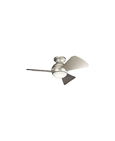 34" Kichler Sola Satin Nickel Wet Rated Led Hugger Ceiling Fan