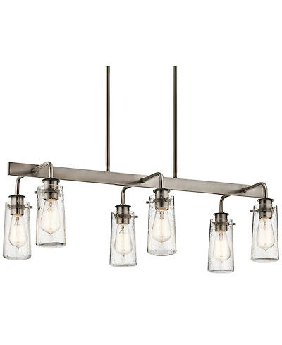 Kichler Braelyn 34" Rustic Pewter 6-Light Kitchen Island Chandelier