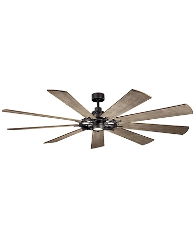 Kichler 85" Gentry Anvil Iron Led Ceiling Fan with Walnut Blades