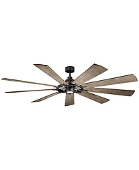 Kichler 85" Gentry Anvil Iron Led Ceiling Fan with Walnut Blades