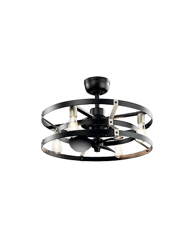 25" Kichler Cavelli Satin Black Led Fandelier with Wall Control
