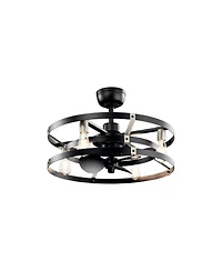 25" Kichler Cavelli Satin Black Led Fandelier with Wall Control