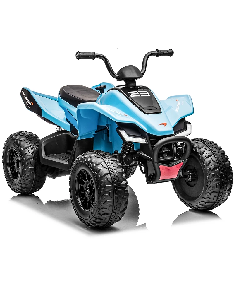 24V Kids Ride On Atv 4 Wheeler Quad Car, Electric Ride On Toy with 2 Speed, Led Lights for Backyard Outdoor Play, Birthday Holiday Gift for Girls Boys