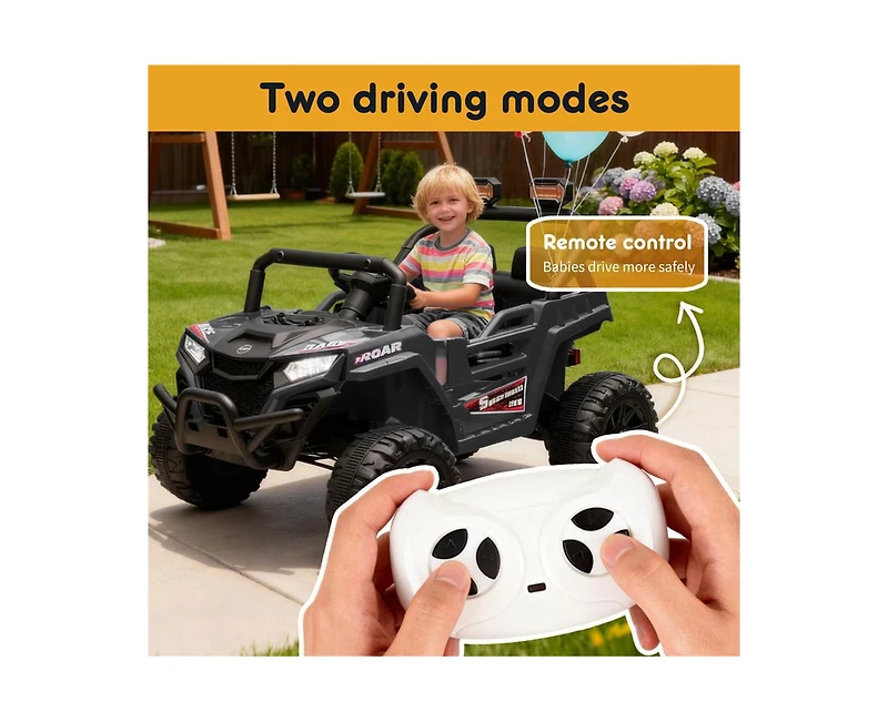 Yobtop 12V 2WD Ride-On Utv with 2.4G Parental Remote Control, 4-Wheel Suspension & Anti-Collision Bar, Ages 3-5