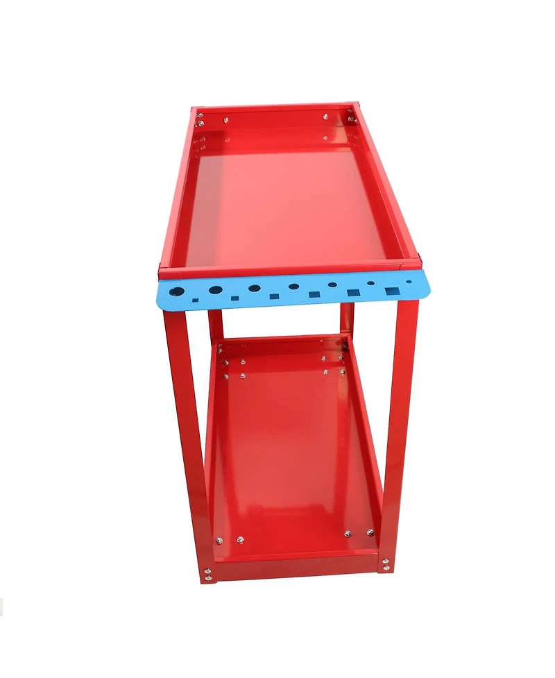 Streamdale Furniture Heavy Duty 2-Tier Steel Tool Cart with Lockable Wheels