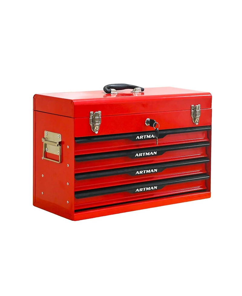 Streamdale Furniture 20-inch Steel Portable Tool Box with Drawers and Metal Lock
