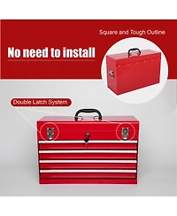 Streamdale Furniture 21" Heavy-Duty 4-Drawer Portable Metal Tool Box with Ball Bearing Slides