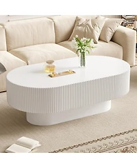 Streamdale Furniture 48.4" Fluted Farmhouse Oval Coffee Table