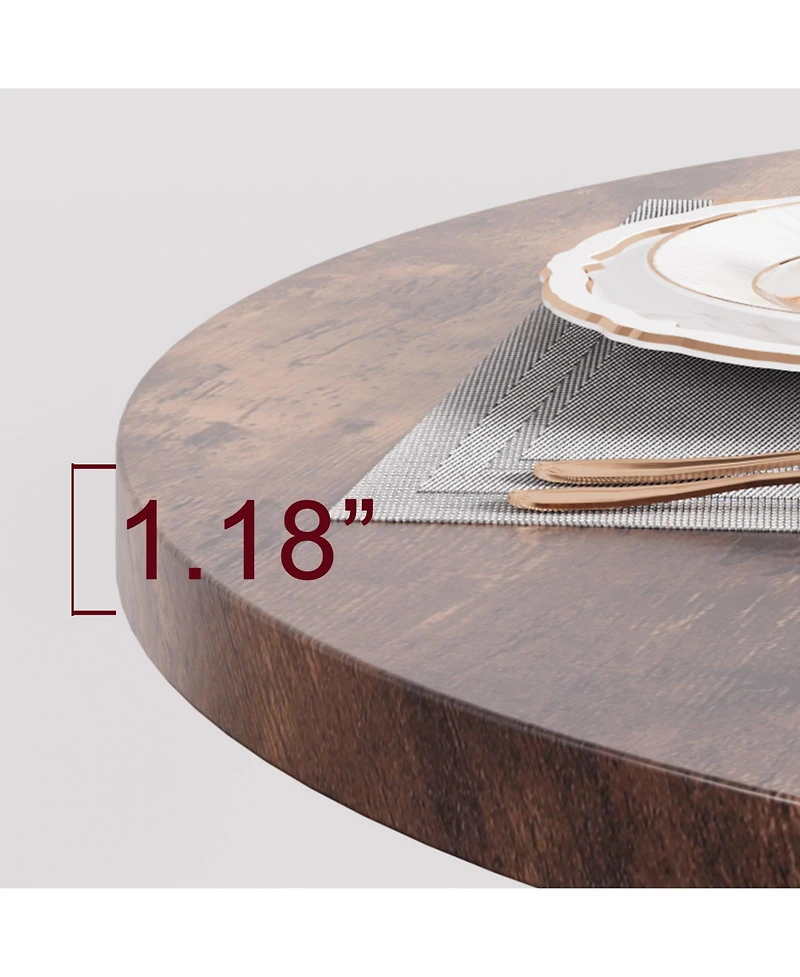 homfan Round Dining Set for 2 - Wooden Breakfast Bar Table and Stools