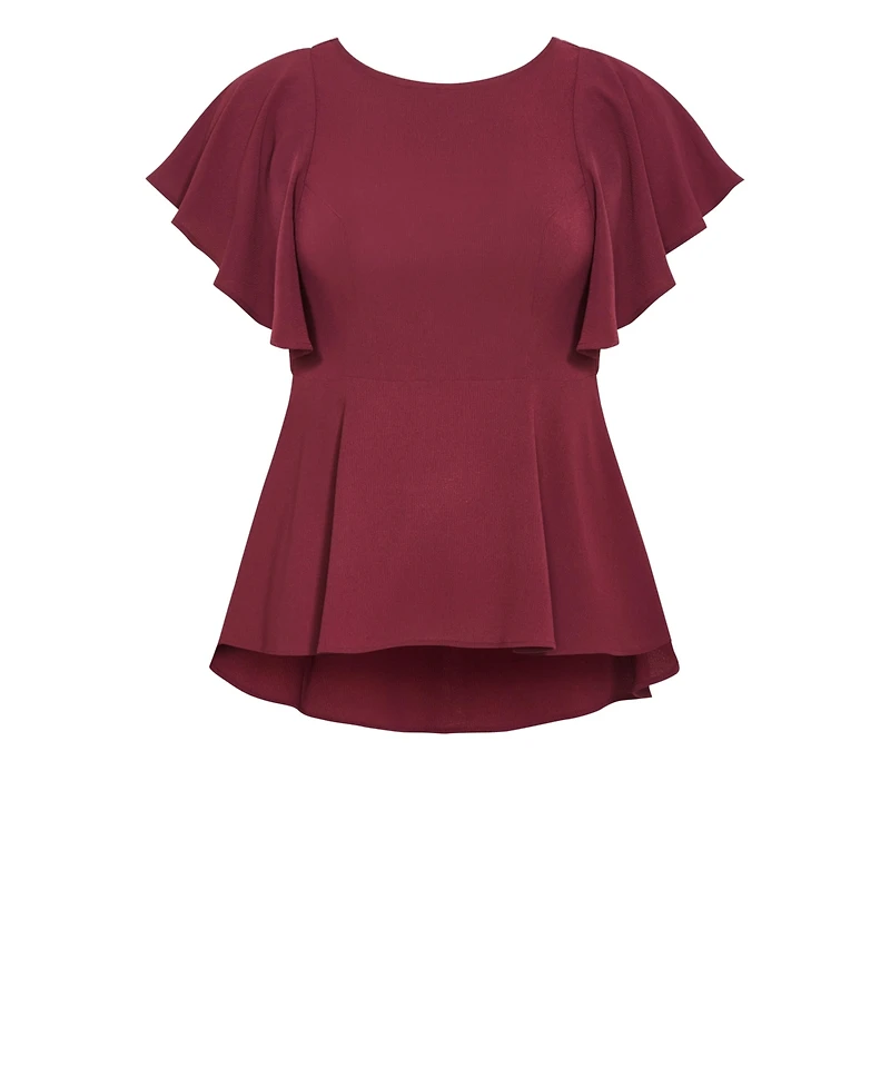City Chic Women's Plus Romantic Mood Peplum Top