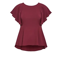 City Chic Women's Plus Romantic Mood Peplum Top