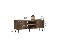 sumyeg Mid-Century Modern Tv Stand Cabinet with Adjustable Shelves and Solid Wood