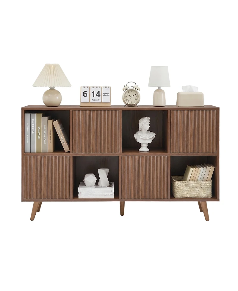 Streamdale Furniture 8-Cube Storage Organizer Bookcase with 4 Doors