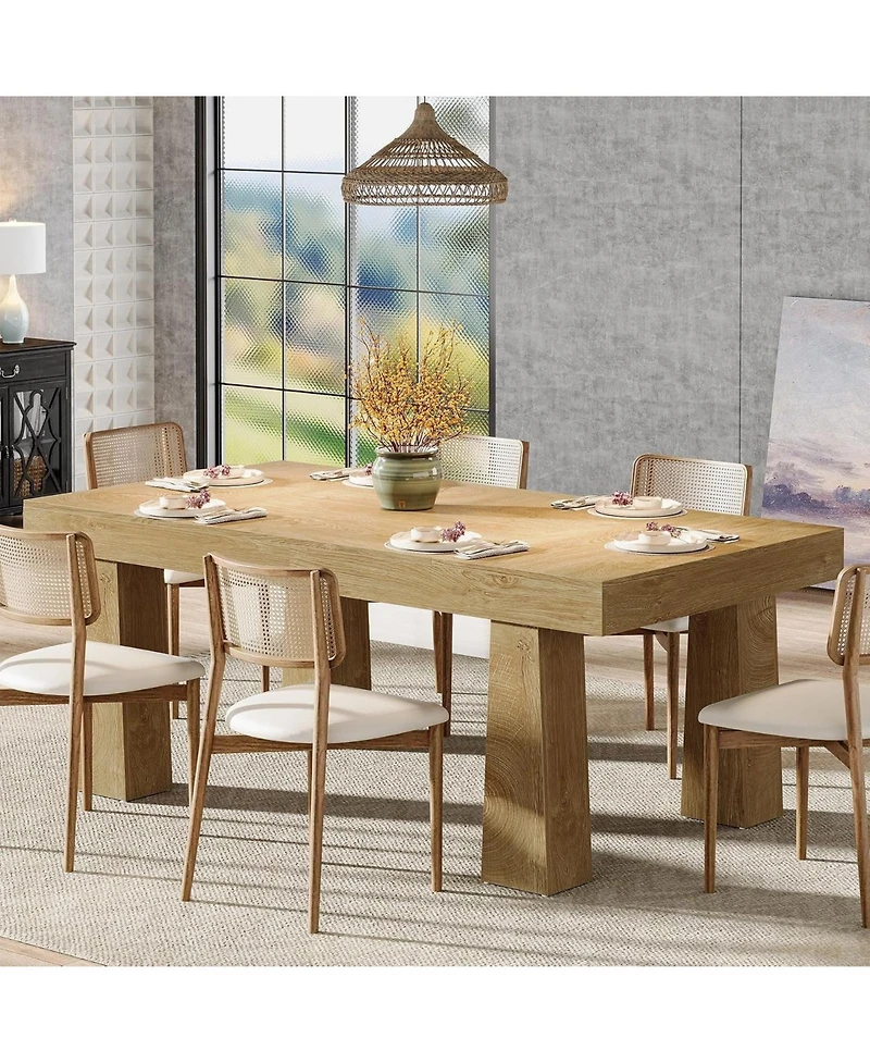 Tribesigns 63 Inch Dining Table for 4-6 People, Modern Rectangular Kitchen Table with Heavy Duty Tapered Legs