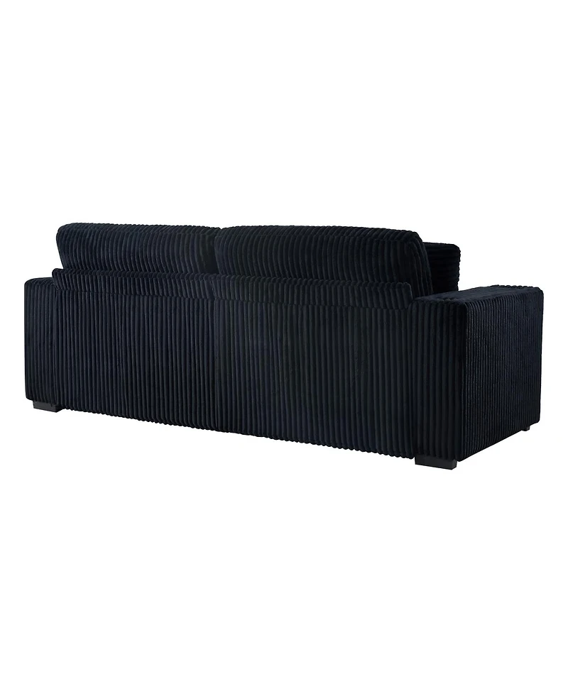 Streamdale Furniture 86.5" L-Shaped Corduroy Sectional Sofa with Cup Holders and Charging Ports