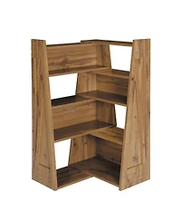 Streamdale Furniture Modular Asymmetrical Annual Ring Grain Convertible Bookcase and Display Shelf
