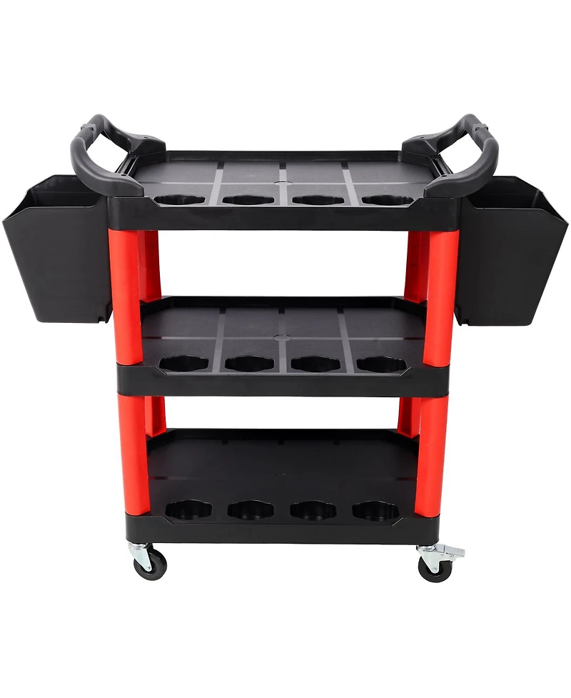 Streamdale Furniture 3 Tier Rolling Auto Detail Cart with 2 Buckets