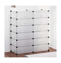 vidaXL Interlocking Shoe Organizer with 12 Compartments