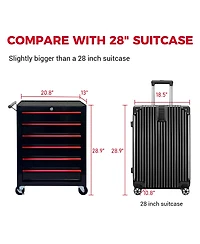 Streamdale Furniture 6-Drawer Rolling Metal Tool Chest and Cabinet