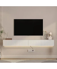Streamdale Furniture Led Floating Tv Stand Wall Mounted, 86.6" Modern Entertainment Center