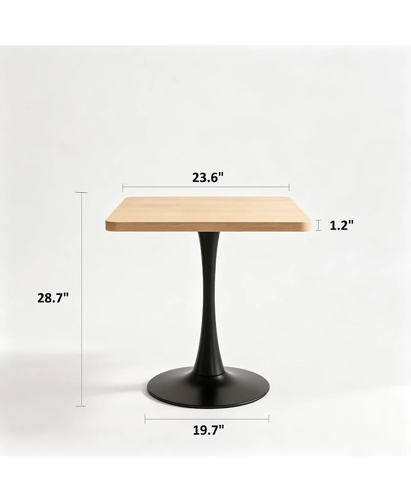 Streamdale Furniture Square 24" Tulip Dining Table, Mid-Century Modern Bistro Table