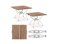 Boyel Living 2 Pack Folding Camping Table with Wood-grain Tabletop for Hiking Party