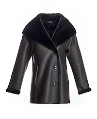 Julia & Stella By Maximilian Women's Reversible Shearling Hooded Jacket