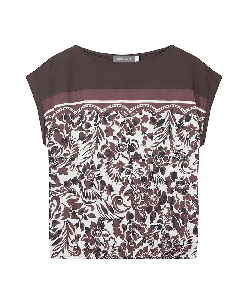 Mint Velvet Women's Floral Print Cap Sleeve Top