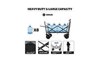 Mountaintop 480Lbs Collapsible Wagon with Canopy,7" All-Terrain Wheels,Foldable Large Capacity,Mosquito Net,Camping Shopping Sports Garden