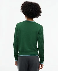 Tommy Hilfiger Women's Cable-Knit V-Neck Sweater