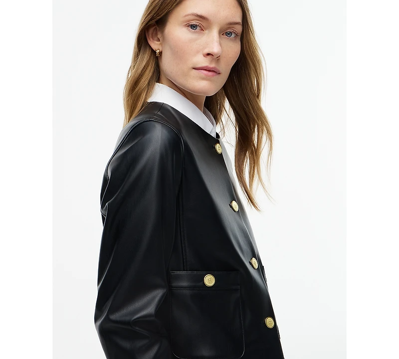 Tommy Hilfiger Women's Faux Leather Long-Sleeve Jacket