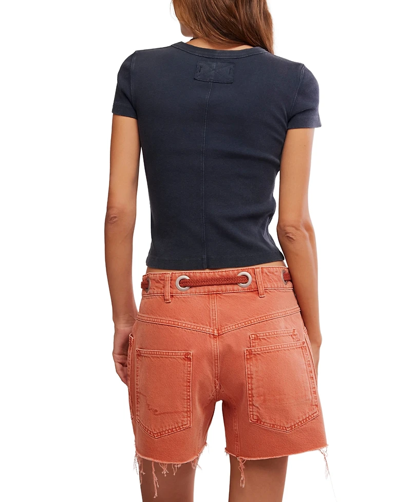 Free People Women's We The Fitted Ribbed Short-Sleeve T-Shirt