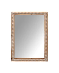 Busdays 22 x 30 Inch Wood Framed Farmhouse Bathroom Wall Mirror Rectangular with Beading Horizontal Vertical Mount for Vanity